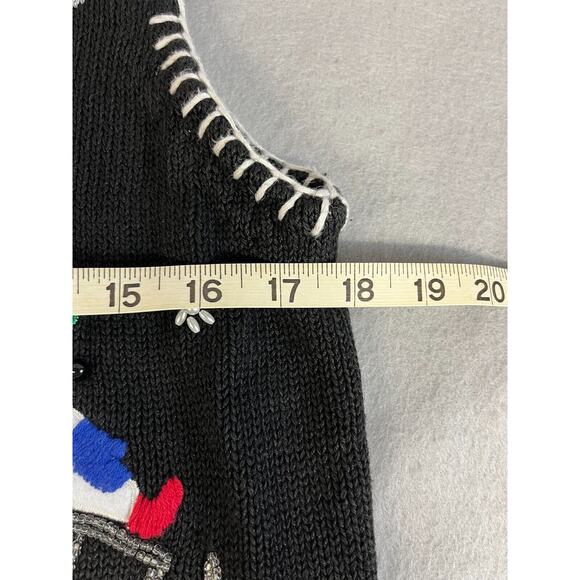 Womens SMALL Christmas Vest With Snowmen ugly granny snow Victoria Jones - Picture 2 of 4